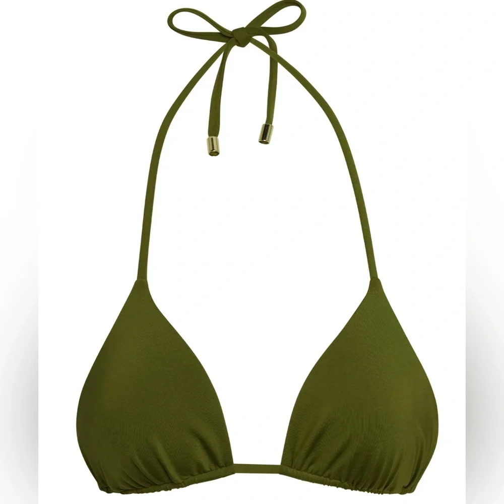 Monday Swimwear Olive Green Triangle String Bikini